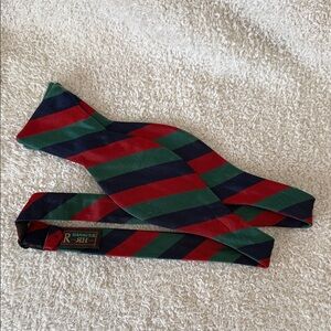 Striped Red and Green Bow Tie